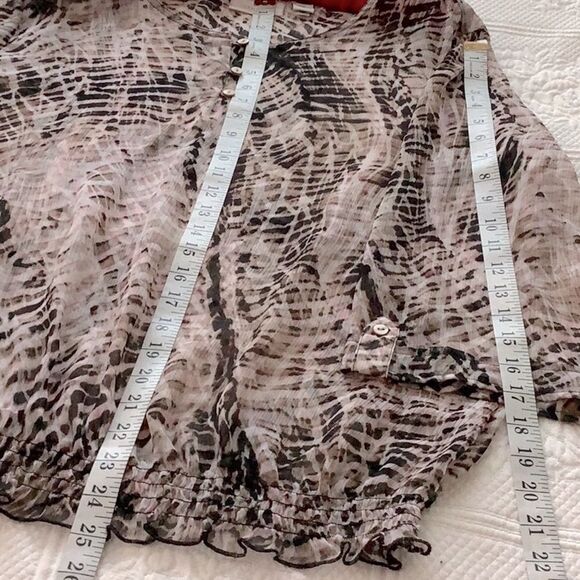 CHICO’S Animal Print Semi-Sheer Top - Picture 7 of 9